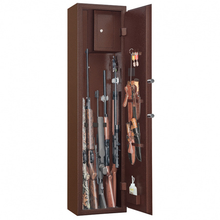 Оружейный сейф с сигнализацией GunSafe Леопард-5 EL K Медный