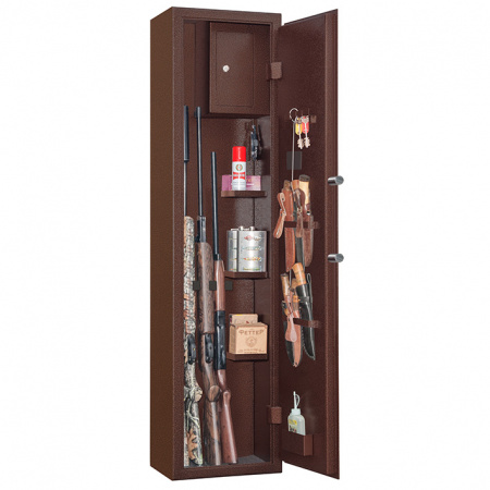 Оружейный сейф с сигнализацией GunSafe Леопард-5 EL K Медный