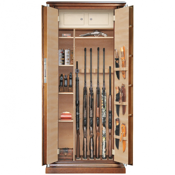 Оружейный сейф с отделкой натуральным деревом Armwood 757d32 EL Lux