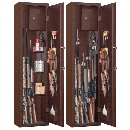 Оружейный сейф с сигнализацией GunSafe Леопард-5 EL K Медный