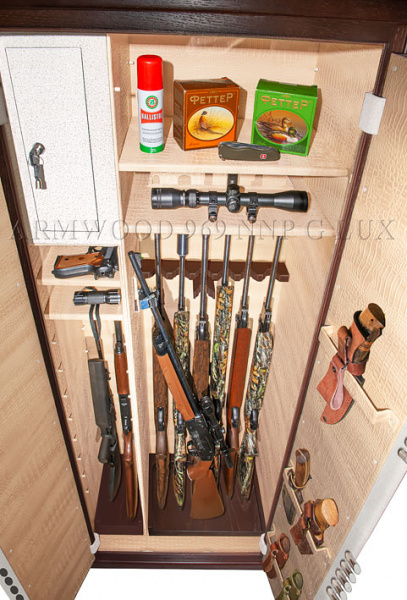 Оружейный сейф с отделкой натуральным деревом Armwood 969 NNP G LUX.