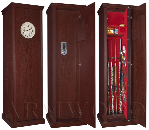 Оружейный сейф с отделкой натуральным деревом Armwood-95 EL DS2 CL Flock